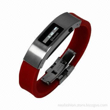 bluetooth vibration bracelet for mobile,requency 2.4GHz,High quality PU rubber